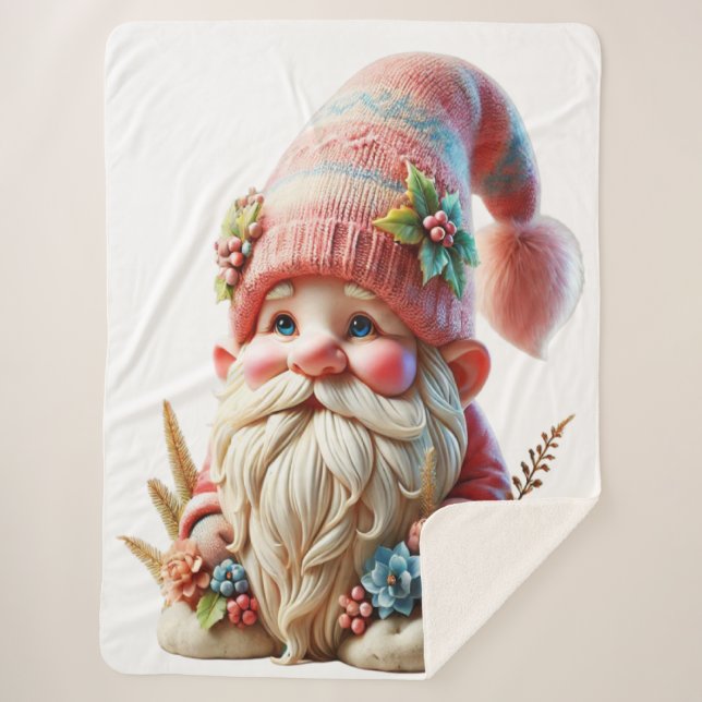 Blossom gnome  sherpa blanket (Front)