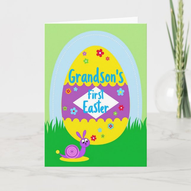 Blossom Grandson Easter Card (Front)