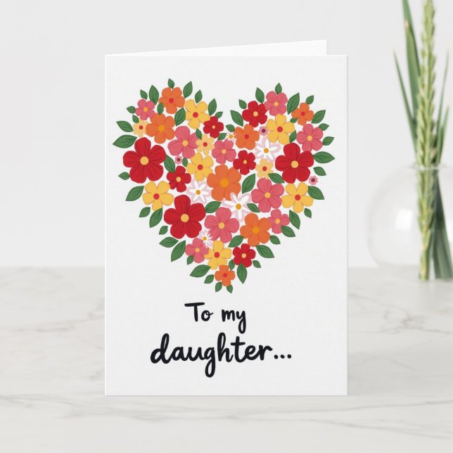 Blossom Heart Daughter Card (Front)