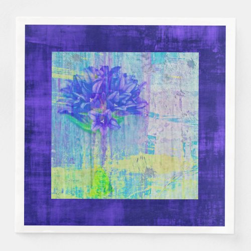 Blossom in Blue Violet Framed Paper Dinner Napkins