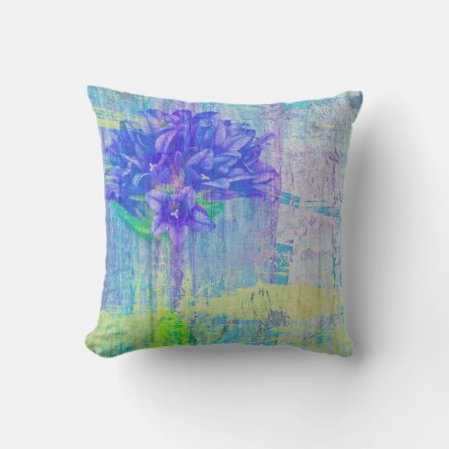 Blossom in Blue Violet Outdoor Pillow