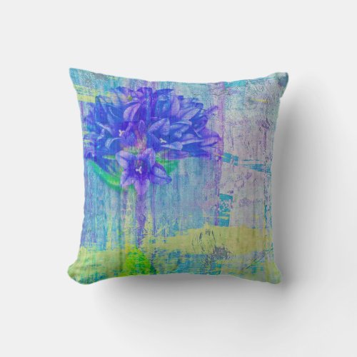 Blossom in Blue Violet Throw Pillow