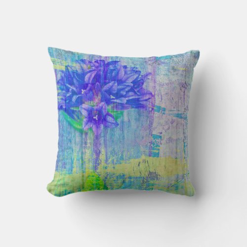 Blossom in Blue Violet Throw Pillow
