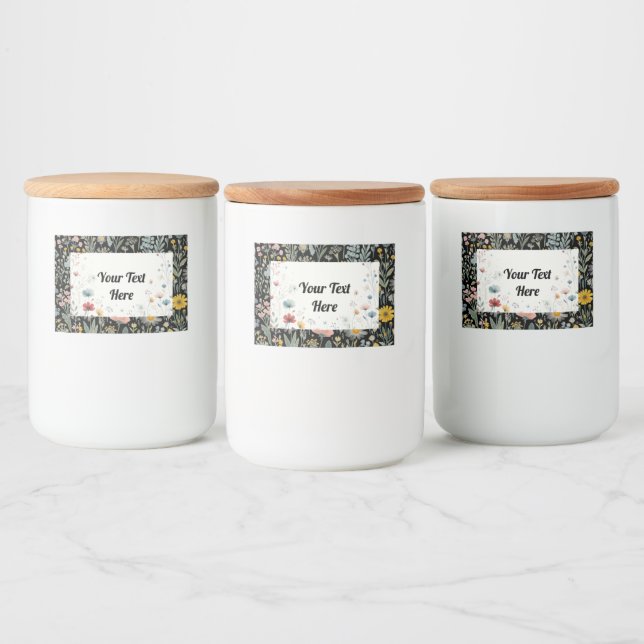 Blossom in Style: Customizable Food Label (Bottles)