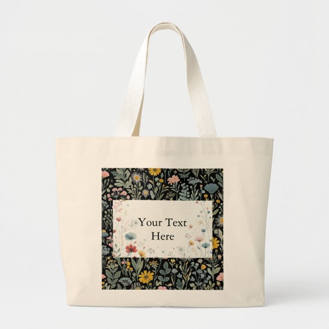 Blossom in Style: Customizable Large Tote Bag (Front)