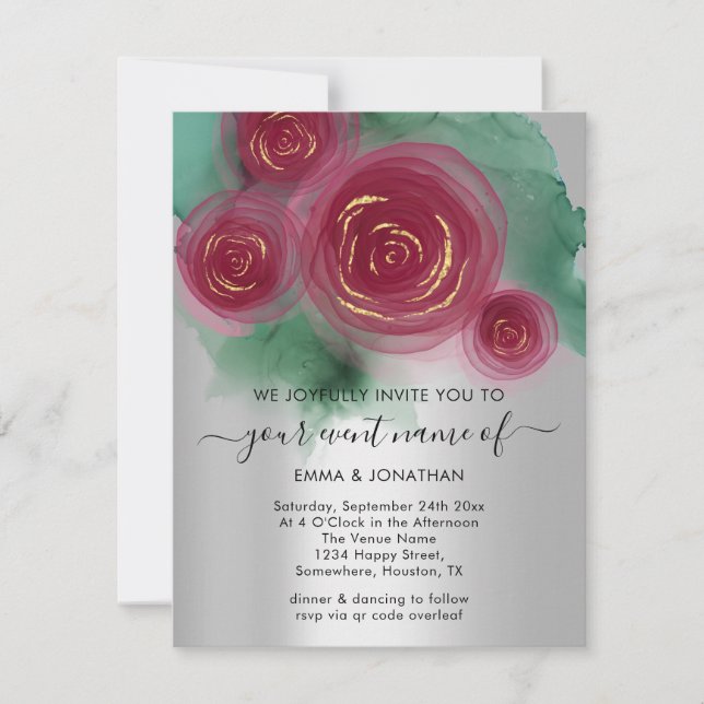 Blossom in Style with Budget Floral QR Code Rose  (Front)