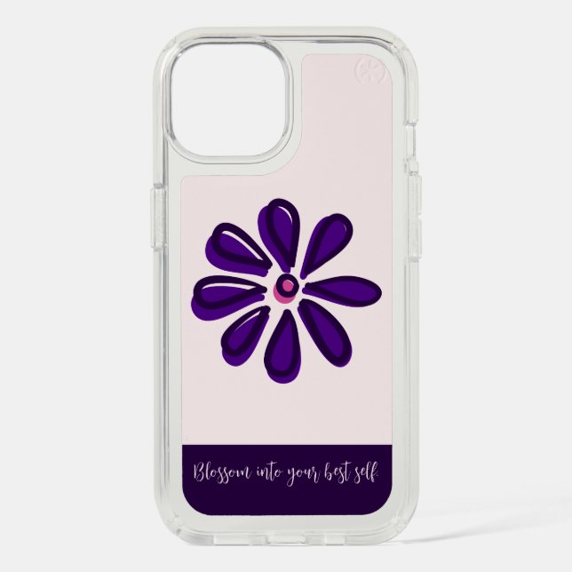 Blossom Into Your Best Self. Purple & Blush Speck iPhone Case (Front)