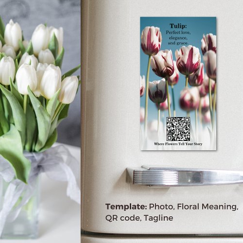 Blossom Knowledge Tulip Educational Business Card Magnet