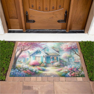 Blossom Lane Blue Cottage Garden Doormat