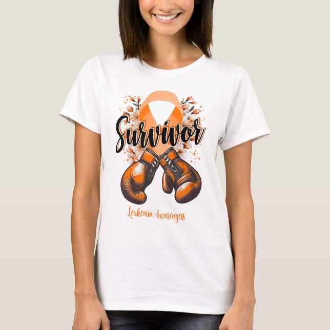 Blossom Leukemia Warrior Survivor T-Shirt (Front)