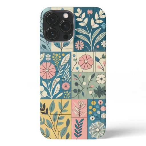 Blossom Mosaic: Artisanal Pastel Floral Phone Case