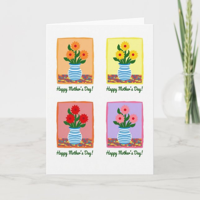 Blossom Mothers Day Mosaic Blocks Card (Front)