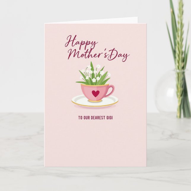 Blossom Mothers Day Teacup Card (Front)