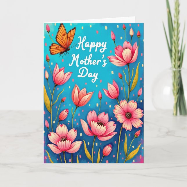 Blossom Mothers Day Vector Card (Front)