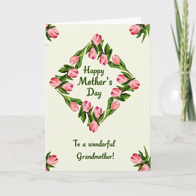 Blossom Mothers Day Wreath Card (Front)