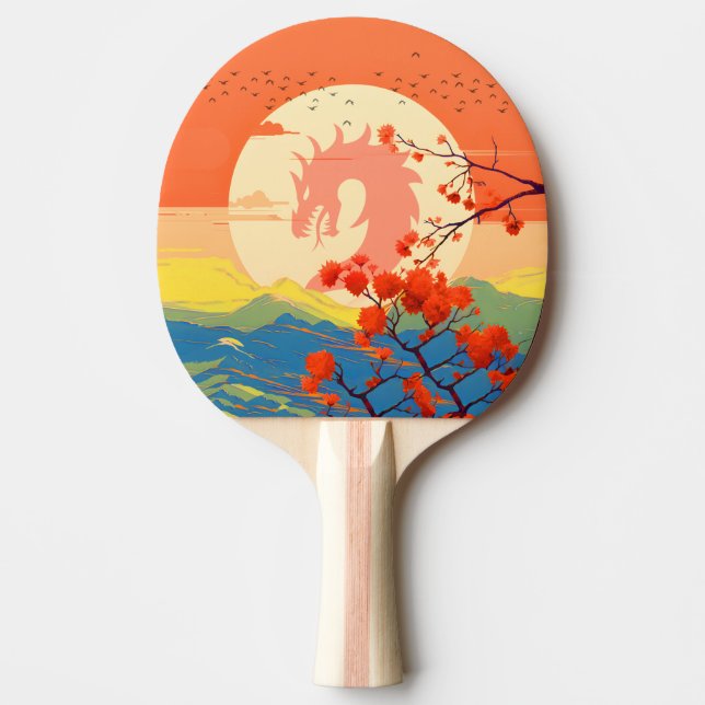 BLOSSOM NATURE MOUNTAIN DRAGON  PING PONG PADDLE (Front)