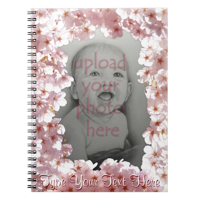 Blossom Notebook Personalize Pink Flowers Book (Front)