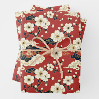 Blossom Nouveau | Elegant Floral Set of Wrapping Paper Sheets