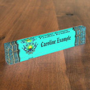 Blossom of Elegance, Mystic Lotus. Desk Name Plate