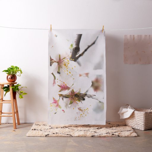 Blossom of the almond tree fabric