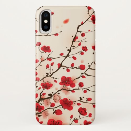 Blossom Oriental Style Painting  Add Photo iPhone X Case