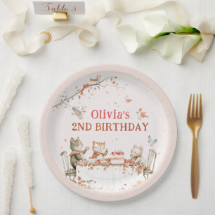 Blossom Party with Cats Paper Plates