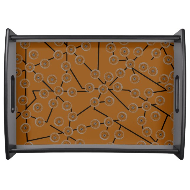 BLOSSOM PATTERN deep orange Serving Tray (Front)