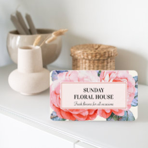 Blossom Peony Watercolor Flower Feminine  Business Card