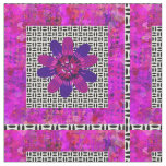 Blossom Petals in Pink and Purple Black and White Fabric