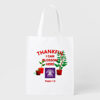 Blossom Planted Here Christian Church ADD LOGO Grocery Bag