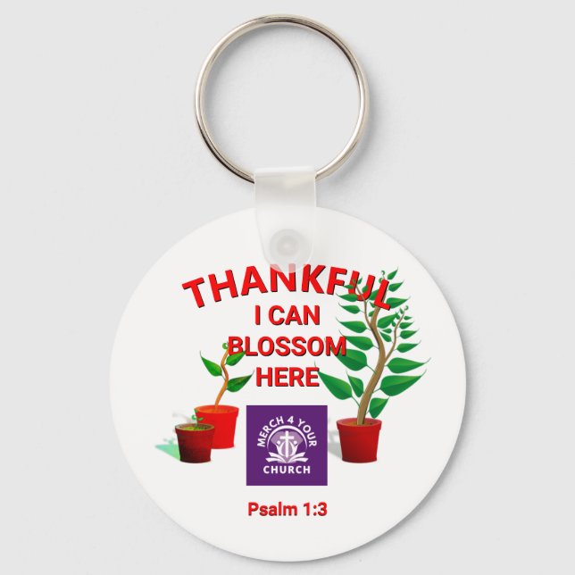Blossom Planted Here Christian Church ADD LOGO Keychain (Front)