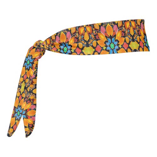 Blossom Radiance A Colorful Aquarelle Sunflower Tie Headband