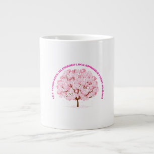 Blossom Serenity Pink Floral Tree Art Giant Coffee Mug