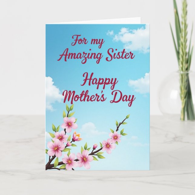 Blossom Sisters Day Wish Card (Front)