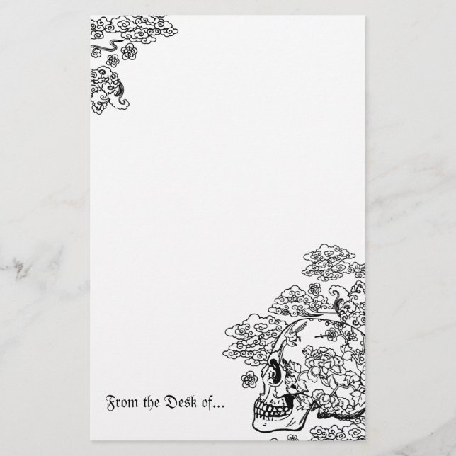 Blossom Skull Stationery (Front)