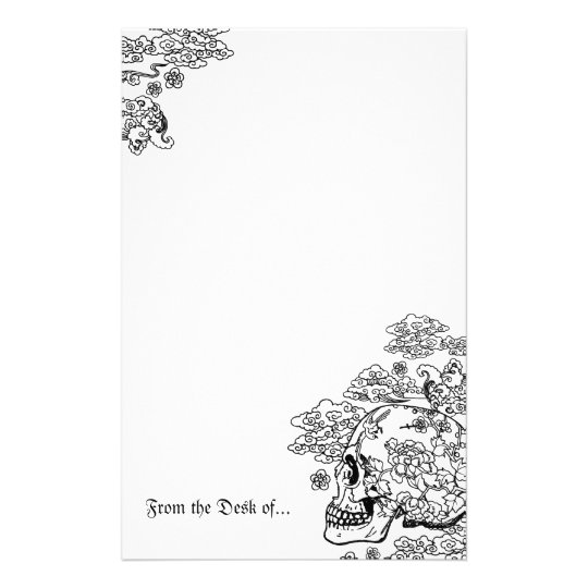 size paper letterhead Skull Blossom Zazzle.com Stationery size paper letterhead Skull Blossom Zazzle.com Stationery