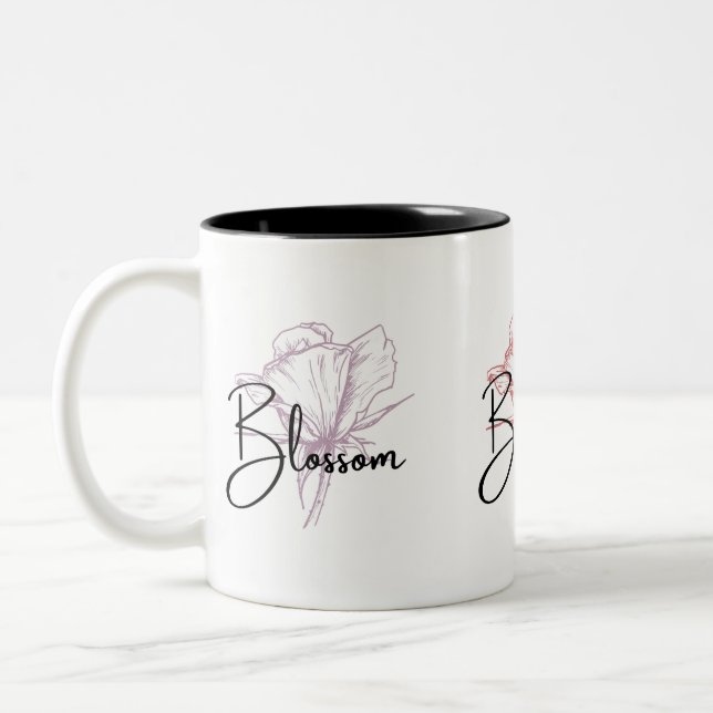 Blossom Spring Flower Two-Tone Coffee Mug (Left)