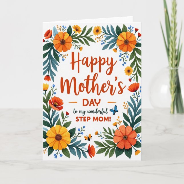Blossom Step Mom Day Card (Front)