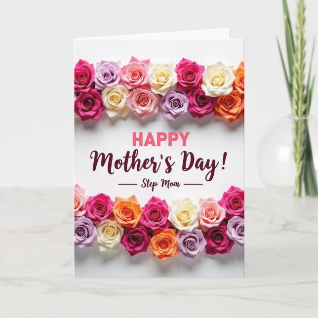 Blossom Step Mom Mothers Day Card (Front)