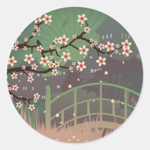 Blossom Sundown Classic Round Sticker