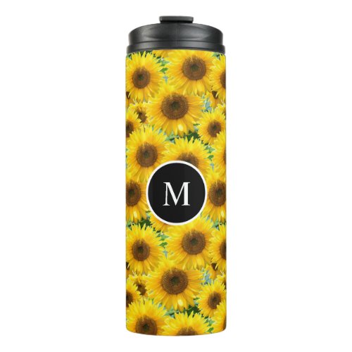 Blossom Sunflowers and Monogram Thermal Tumbler
