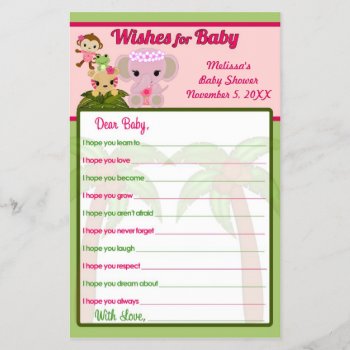 Blossom Tails Baby Shower Wishes For Baby Advice by MonkeyHutDesigns at Zazzle