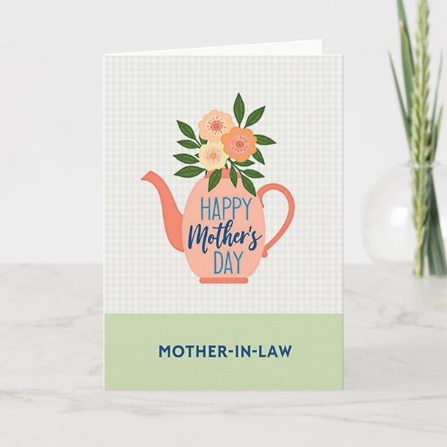 Blossom Teapot Mothers Day Card (Front)