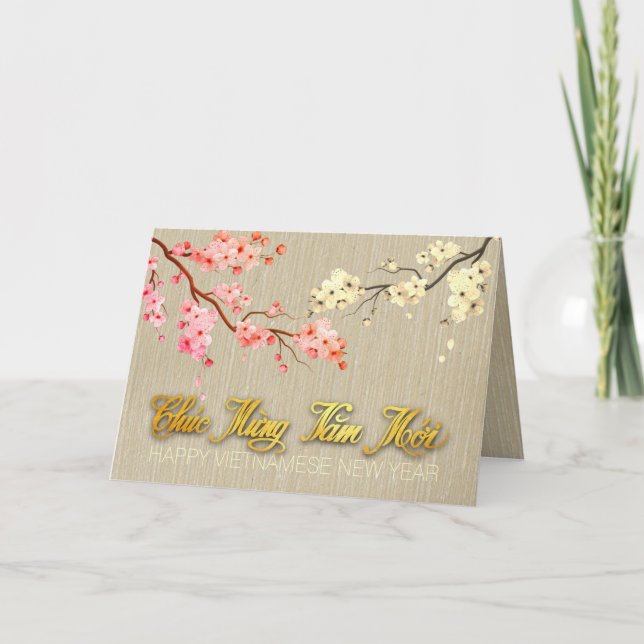 Blossom Tet Hoa Anh Dao Vietnamese New Year GC2 Holiday Card (Front)