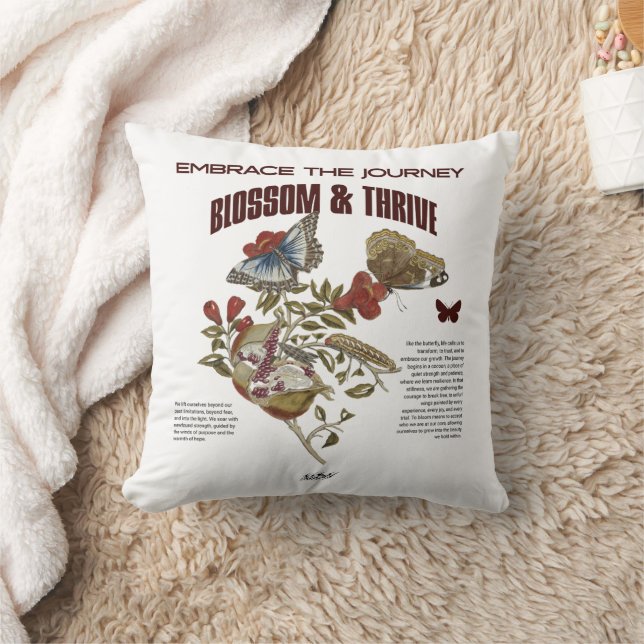 Blossom & Thrive: for Healing Journey Throw Pillow (Blanket)