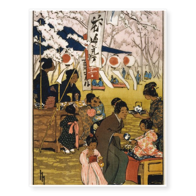 Blossom time in Tokyo Temporary Tattoos (Front)