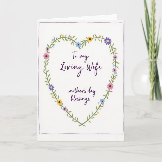Blossom To Wife Mothers Day Card (Front)
