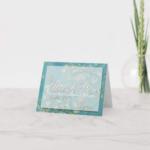 Blossom Van Gogh Sympathy Thank You Note card 2