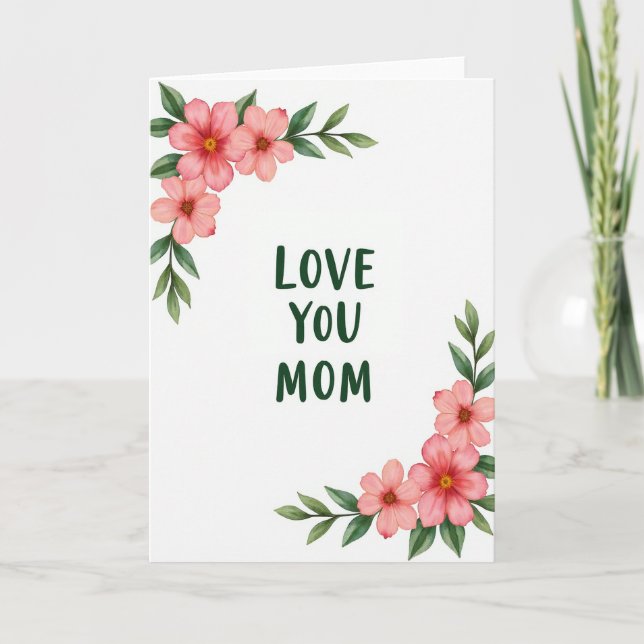 Blossom Watercolor Love Card (Front)