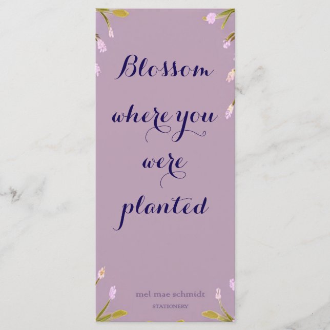 Blossom where you´re planted bookmark menu (Front)